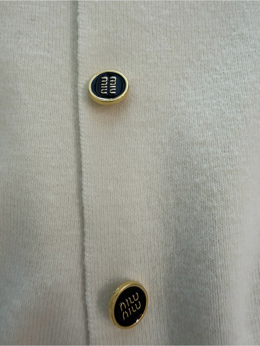 Miu Miu Cream Lace-Collar Button Cardigan - Long Sleeve - Picture 4 of 4